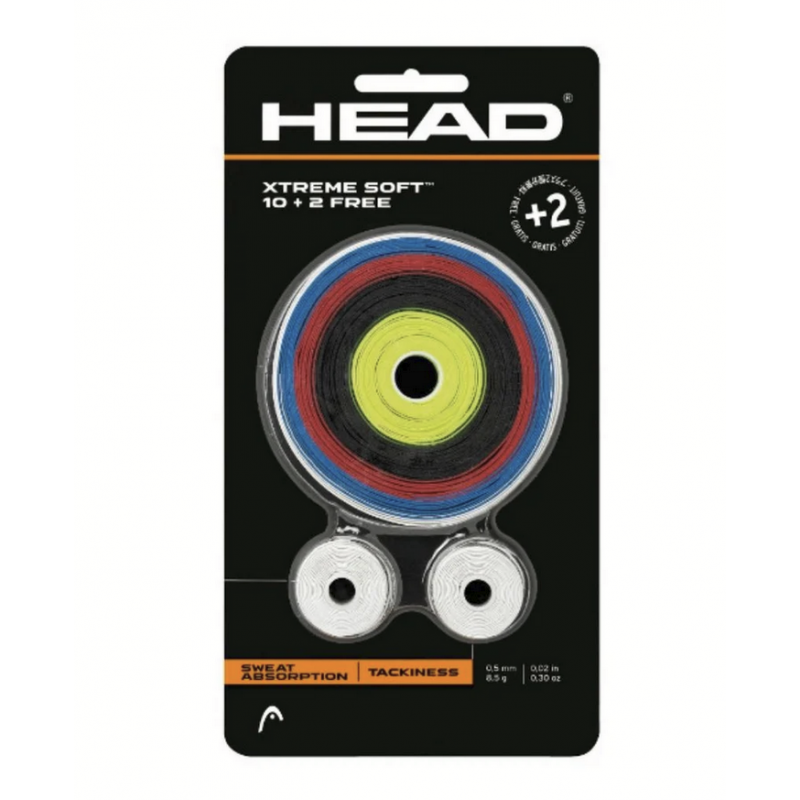 HEAD XTREME SOFT OVERGRIP 10+2 ST. MIX KLEUR