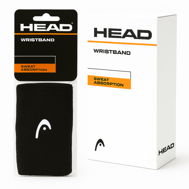 HEAD POLSBAND GROOT ZWART DOOSJE 12STUKS