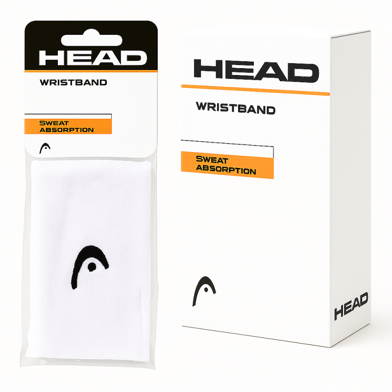 HEAD POLSBAND GROOT WIT DOOSJE 12STUKS