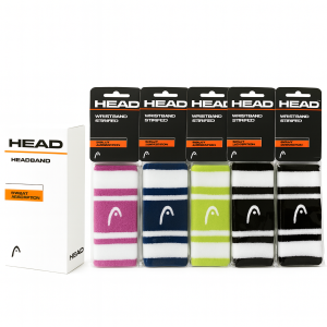 HEAD POLSBAND STRIPED 5"GROOT MIX DOOSJE 12STUKS