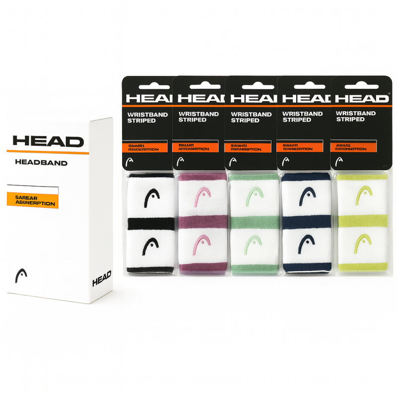 HEAD POLSBAND STRIPED 2.5 KLEIN MIX DOOSJE 12STUKS